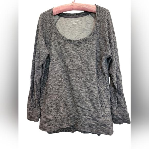 Danskin Extra Large Cotton Knit Scoop Neck LS Sweater Pockets - Picture 8 of 9